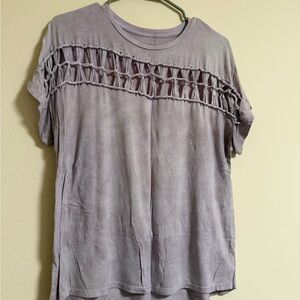 American Eagle Outfitters Gray Short Sleeve Top